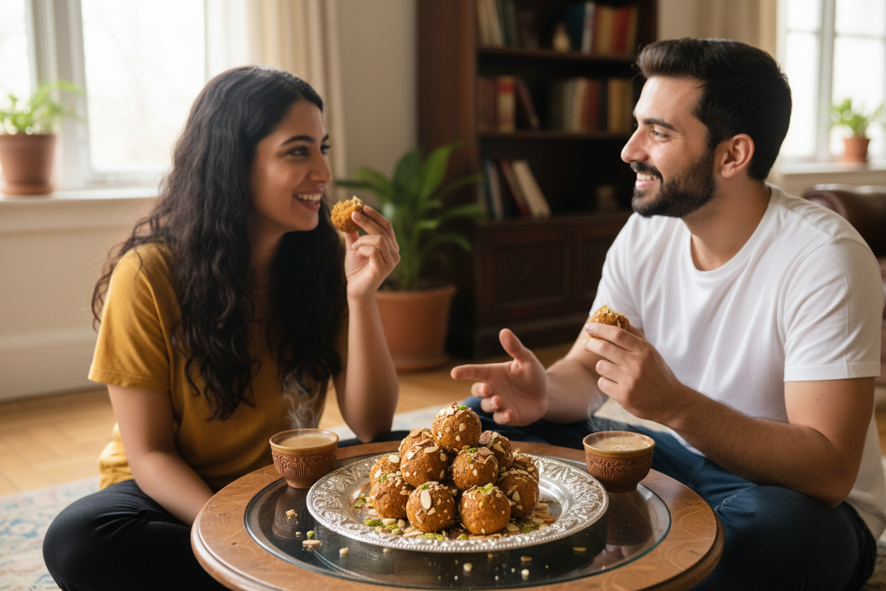 Best dryfruit laadoo photo eat 2 mans and talk to each other 